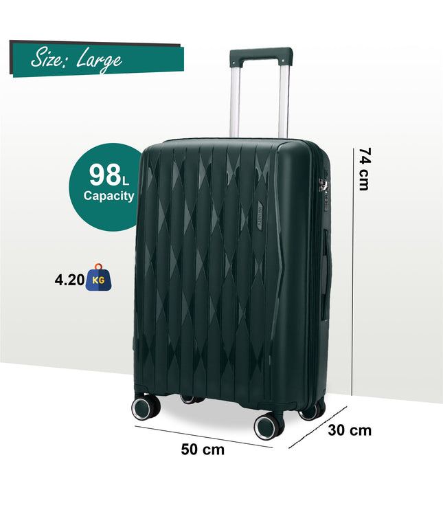 Burnaby Large Hard Shell Suitcase in Green