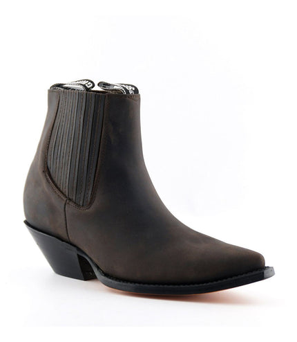 Grinders Unisex Brown Western Chelsea Boots - Mustang
