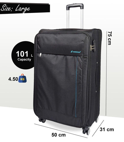 Clevedon Large Soft Shell Suitcase in Black