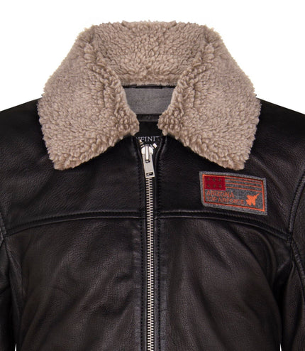 Mens US Leather Bomber Jacket-Arizona