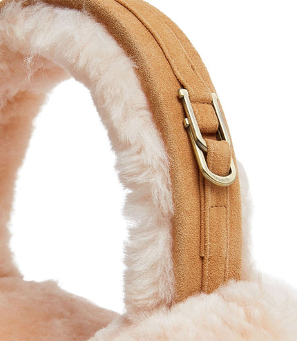 Womens Sheepskin Shearling Winter Ear Muffs Warm Comfortable - Tan