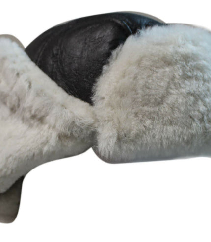 Men's B3 Brown Cream RAF Aviator Shearling Sheepskin WW2 Flying Hat