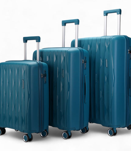 Burnaby Set of 3 Hard Shell Suitcase in Teal Blue