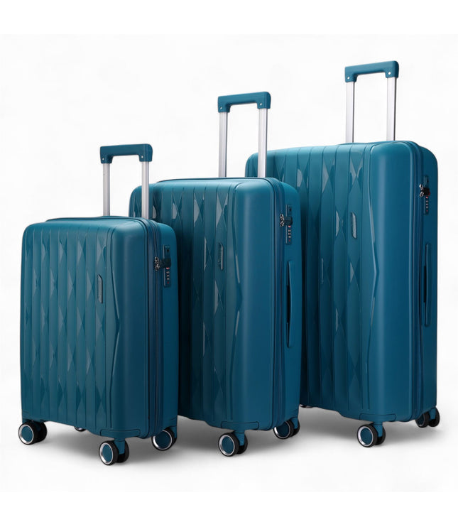 Burnaby Set of 3 Hard Shell Suitcase in Teal Blue