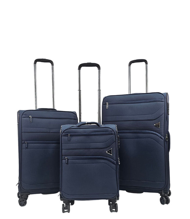 Corby Set of 3 Soft Shell Suitcase in Navy