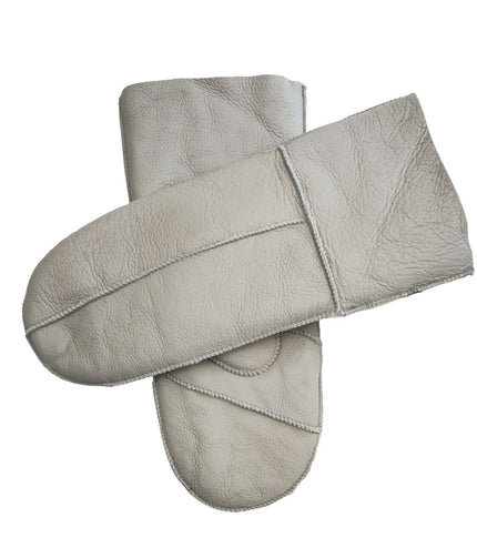 Infinity Leather Womens Grey Genuine Real Sheepskin Mittens Warm Gloves