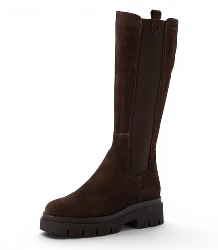 Tamaris Women’s Brown Leather Knee High Platform Heel Long Boots - 25608-41
