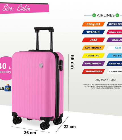 Edmonton Cabin Hard Shell Suitcase in Pink