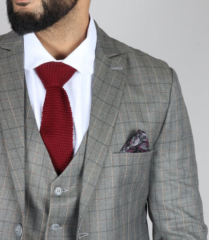 Mens IM2 Classic Plain Grey 3 Piece Suit