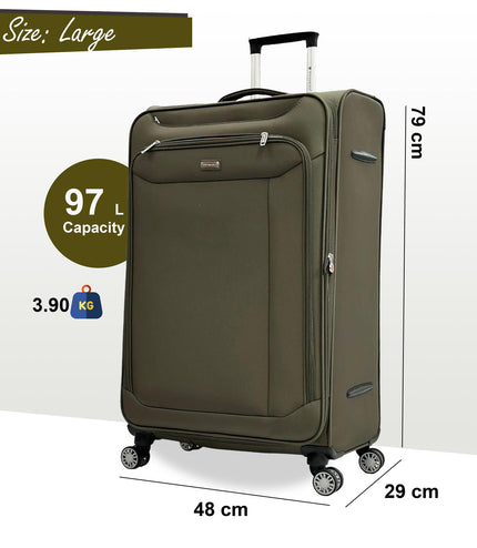 Cockermouth Large Soft Shell Suitcase in Khaki