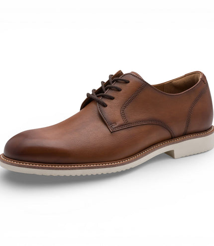 Tamaris Men's Cognac Brown Leather Plain Toe Smart Derby Shoes