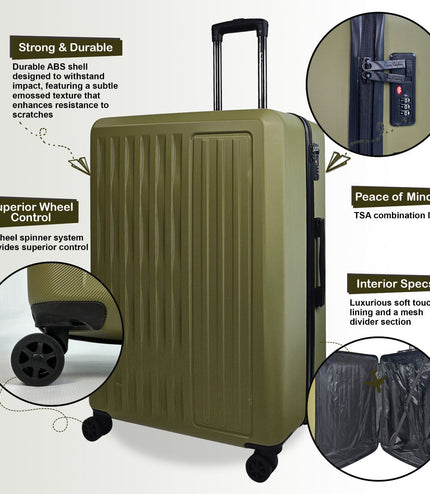 Croydon Medium Hard Shell Suitcase in Green