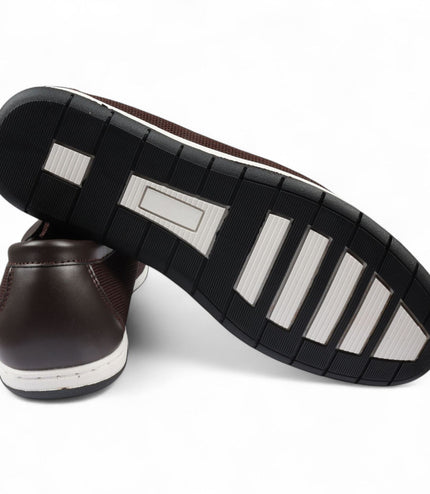 Men's Brown Breathable Loafers Lightweight Slip-On