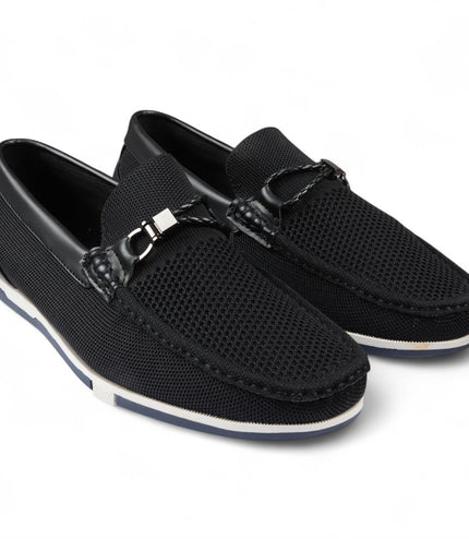 Men's Black Lightweight Mesh Slip-On Breathable Loafers