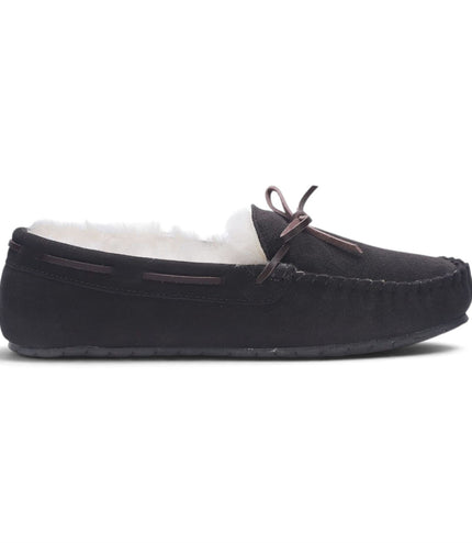 Men’s Brown Genuine Sheepskin Moccasin Winter Slippers - Flint