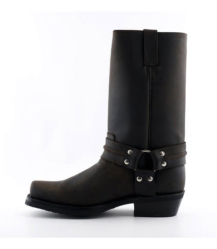 Grinders Unisex Brown Western High Leather Boots - Renegade Hi