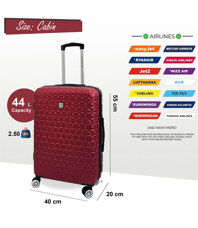 Adlington Cabin Hard Shell Suitcase in Burgundy