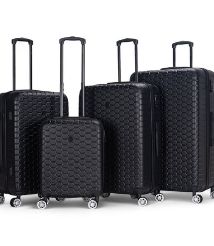 Noda Set of 4 Hard Shell Suitcase in Black