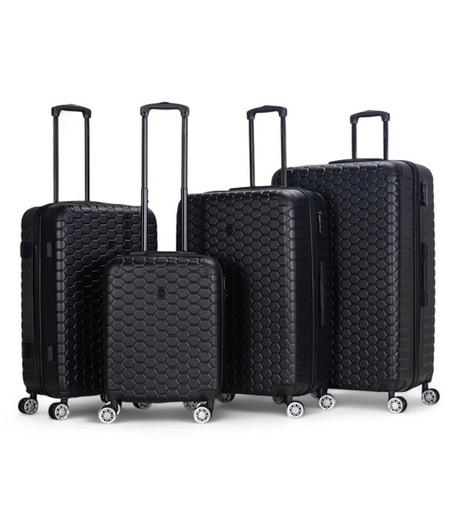 Noda Set of 4 Hard Shell Suitcase in Black