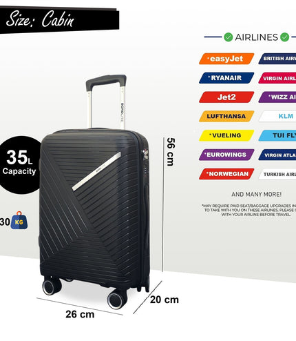 Chita Cabin Hard Shell Suitcase in Black