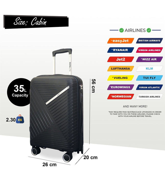 Chita Cabin Hard Shell Suitcase in Black