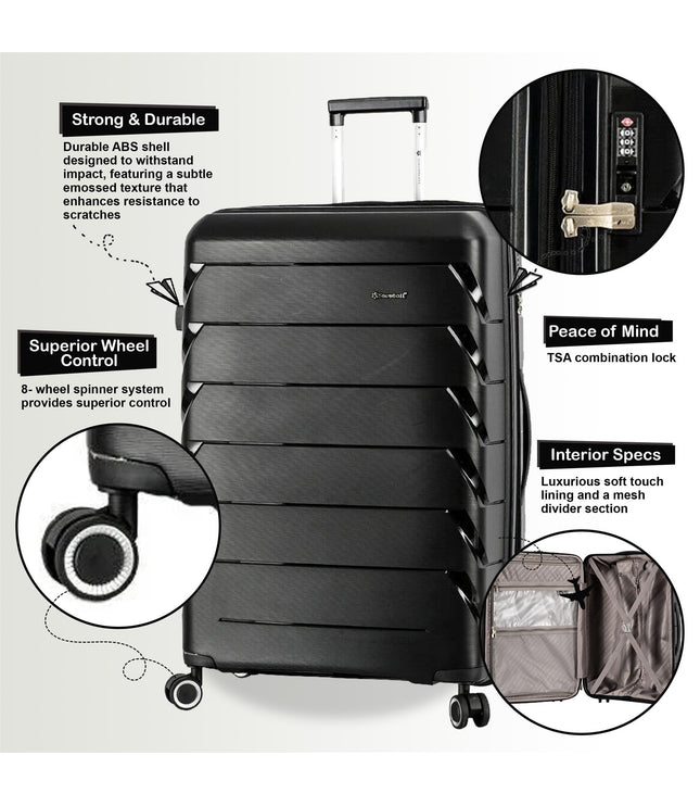 Cleckheaton Large Hard Shell Suitcase in Black