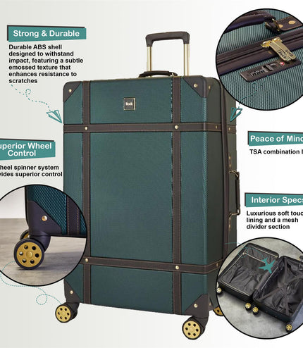 Alston Set of 3 Hard Shell Suitcase in Green