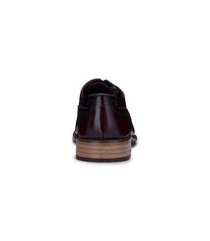 Mens Classic Oxford Maroon Leather Gatsby Brogue Shoes