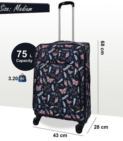 Ashbourne Medium Soft Shell Suitcase in Butterfly