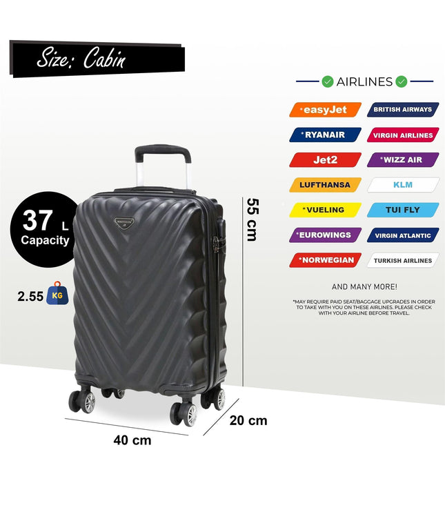 Colyton Cabin Hard Shell Suitcase in Black