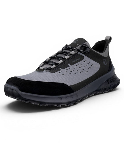 Ecco Men's Black Grey Leather Waterproof Outdoor Trainer Sneaker Shoes - ULT-TRN