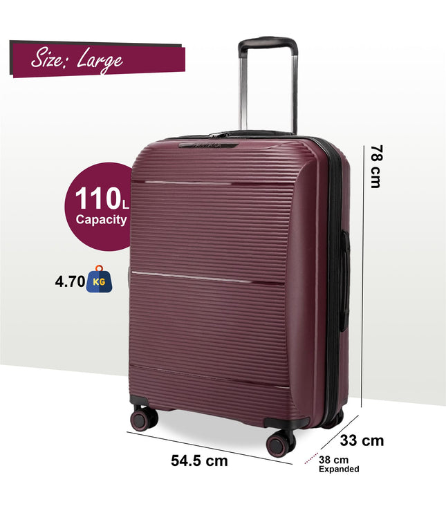 Abiko Large Hard Shell Suitcase in Burgundy