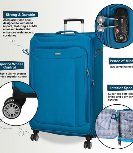 Cockermouth Medium Soft Shell Suitcase in Teal