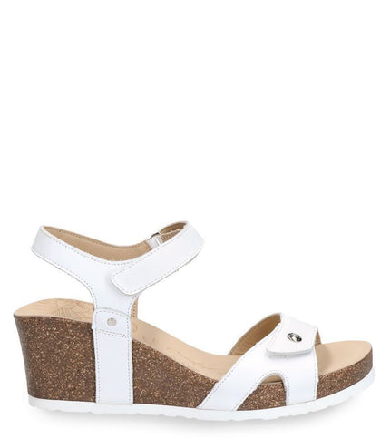 Women's Julia B1 Wedge White Leather Sandals