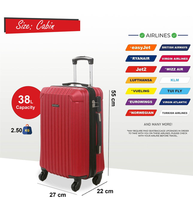 Corowa Cabin Hard Shell Suitcase in Red
