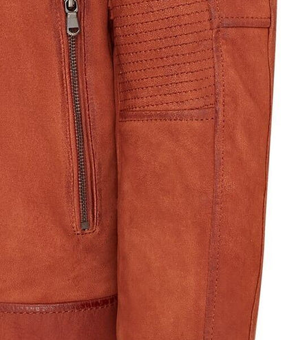 Mens Buff Leather CafÃ© Racer Biker Jacket - Jinan - Tan