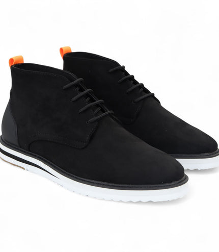 Men's Black Suede Lace-Up Ankle Desert Boots