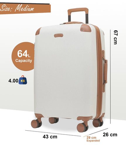 Amble Medium Hard Shell Suitcase in Cream