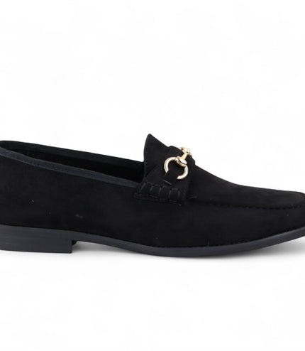 Men's Black Suede Moccasin Leather Lined Loafers