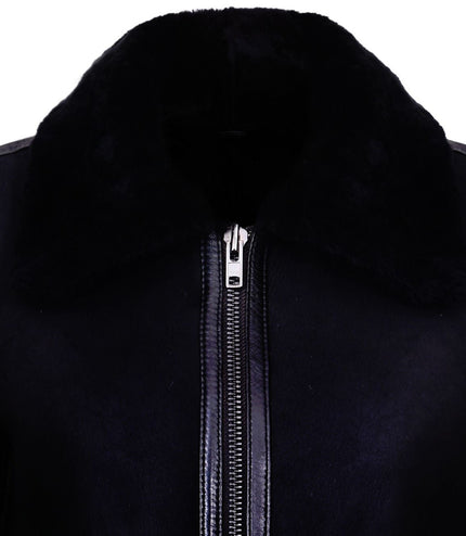 Womens Black B3 Sheepskin Leather Jacket-Campinas