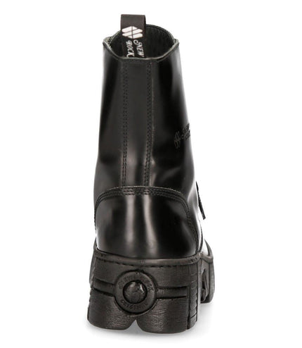 New Rock Boots Leather Ankle Tower Biker Boots-M-Wall026N-C5