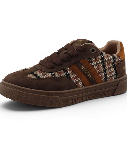Mustang Women's Brown Tweed Sneakers Trainer Shoes - M0212020