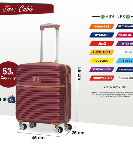 Koga Cabin Hard Shell Suitcase in Burgundy