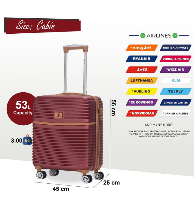Koga Cabin Hard Shell Suitcase in Burgundy