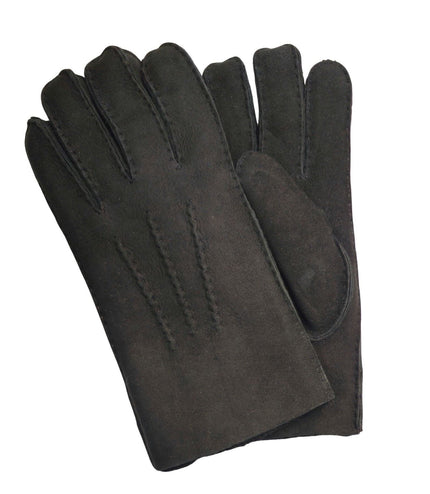 Infinity Leather Mens Black Luxury Sheepskin Suede Leather Gloves