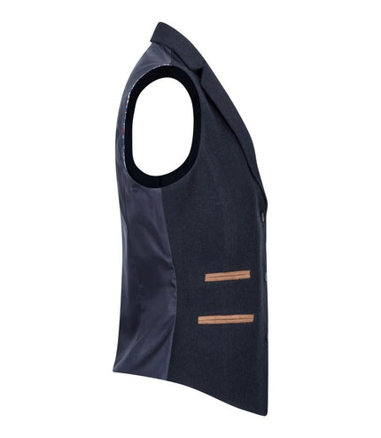 Womens 1920s Navy Blue Wool Classic Retro Vintage Waistcoat