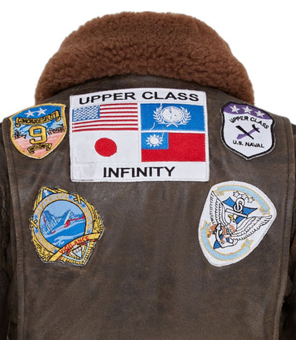 Women's A2 Top Gun Leather Bomber Jacket-Sunbury - Brown