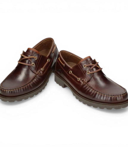 Panama Jack Boat C8 Men's Waterproof Bark Brown Leather Lace-Up Low-Cut Ankle Boots