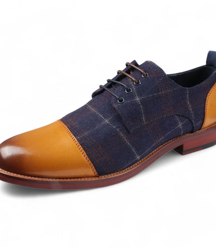 Justin Reess Men's Oxford Brown Leather Brogue Shoes - Ronnie