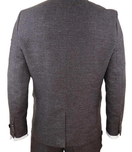 Mens Brown Wool 3 Piece Suit Double Breasted Tweed Peaky Blinders 1920